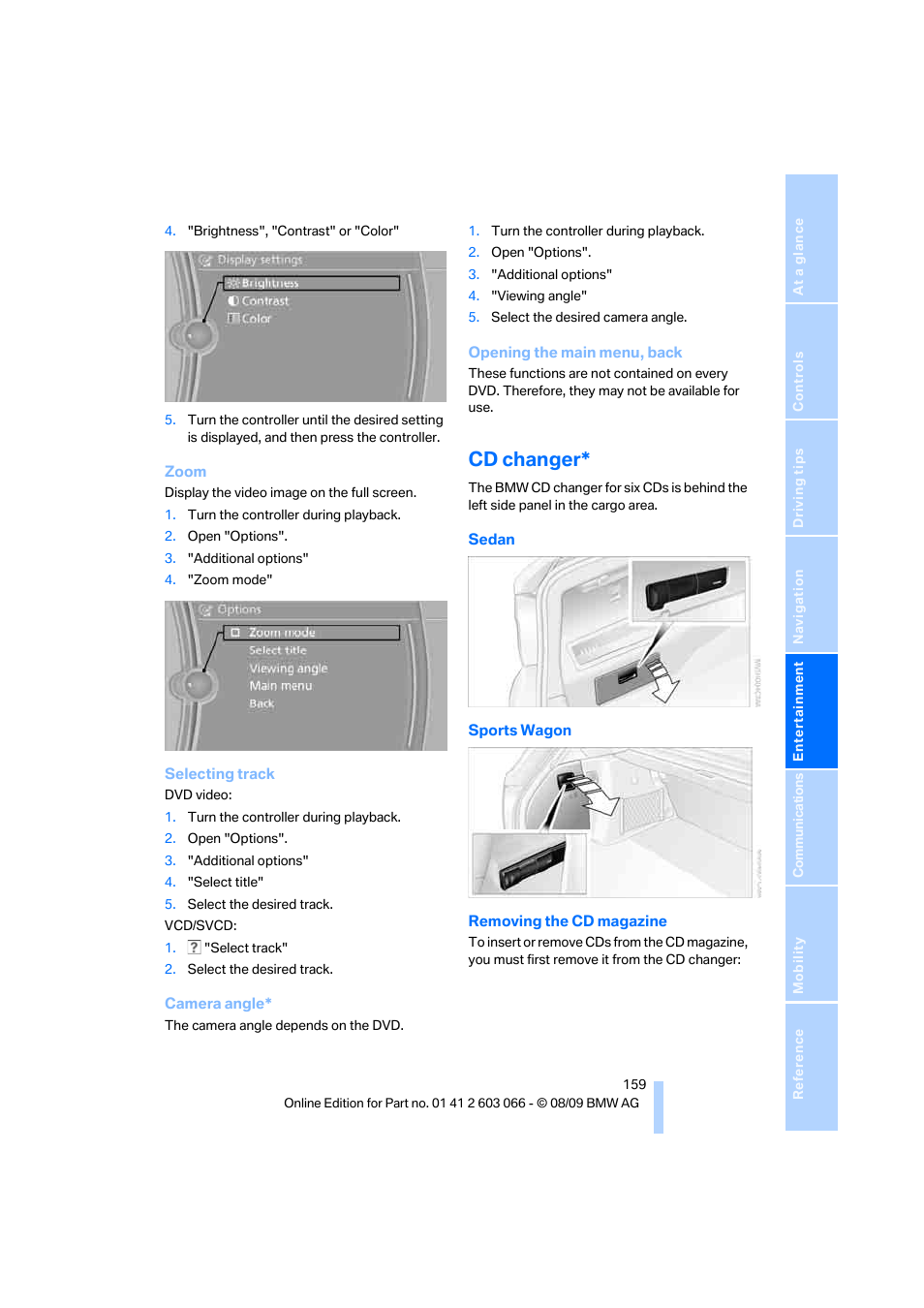 Cd changer | BMW M3 Coupe 2010 User Manual | Page 161 / 274