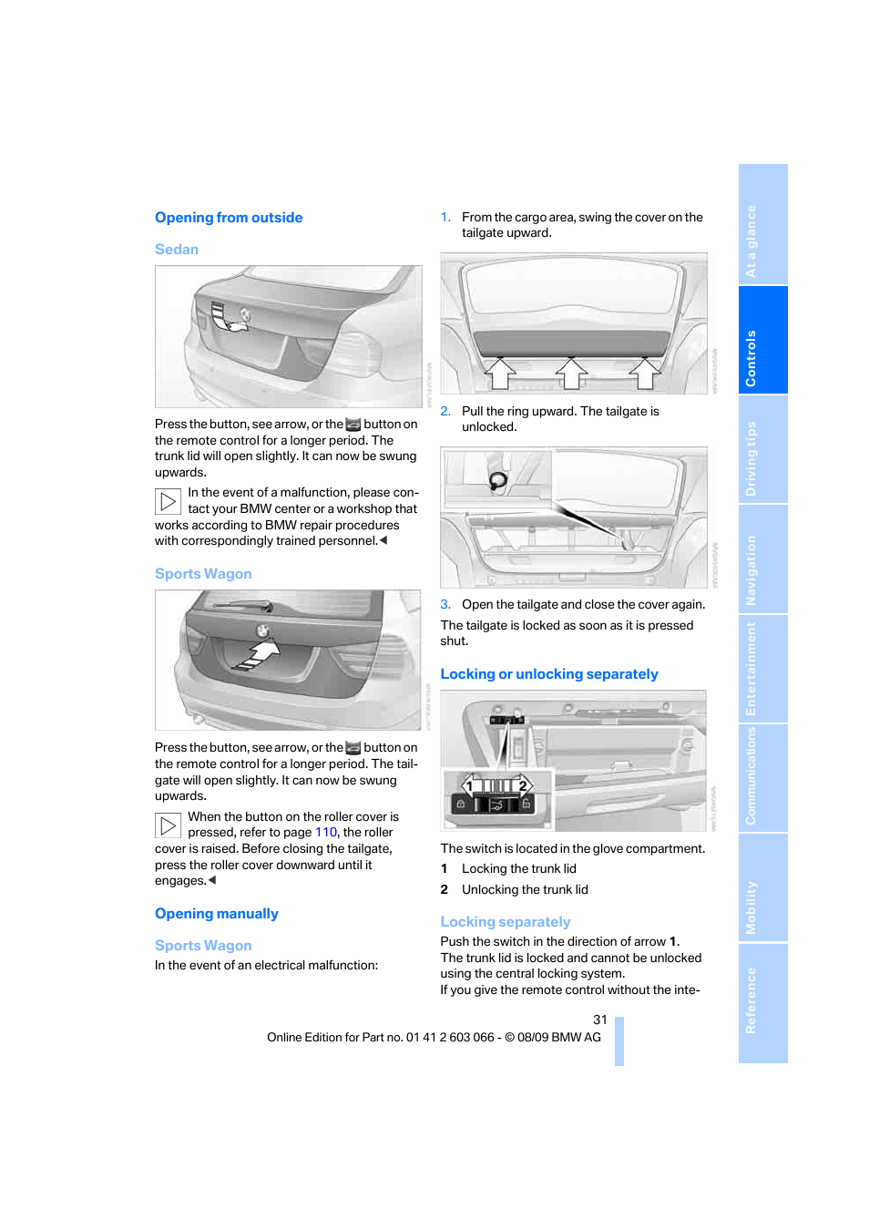 BMW M3 Coupe 2010 User Manual | Page 33 / 274