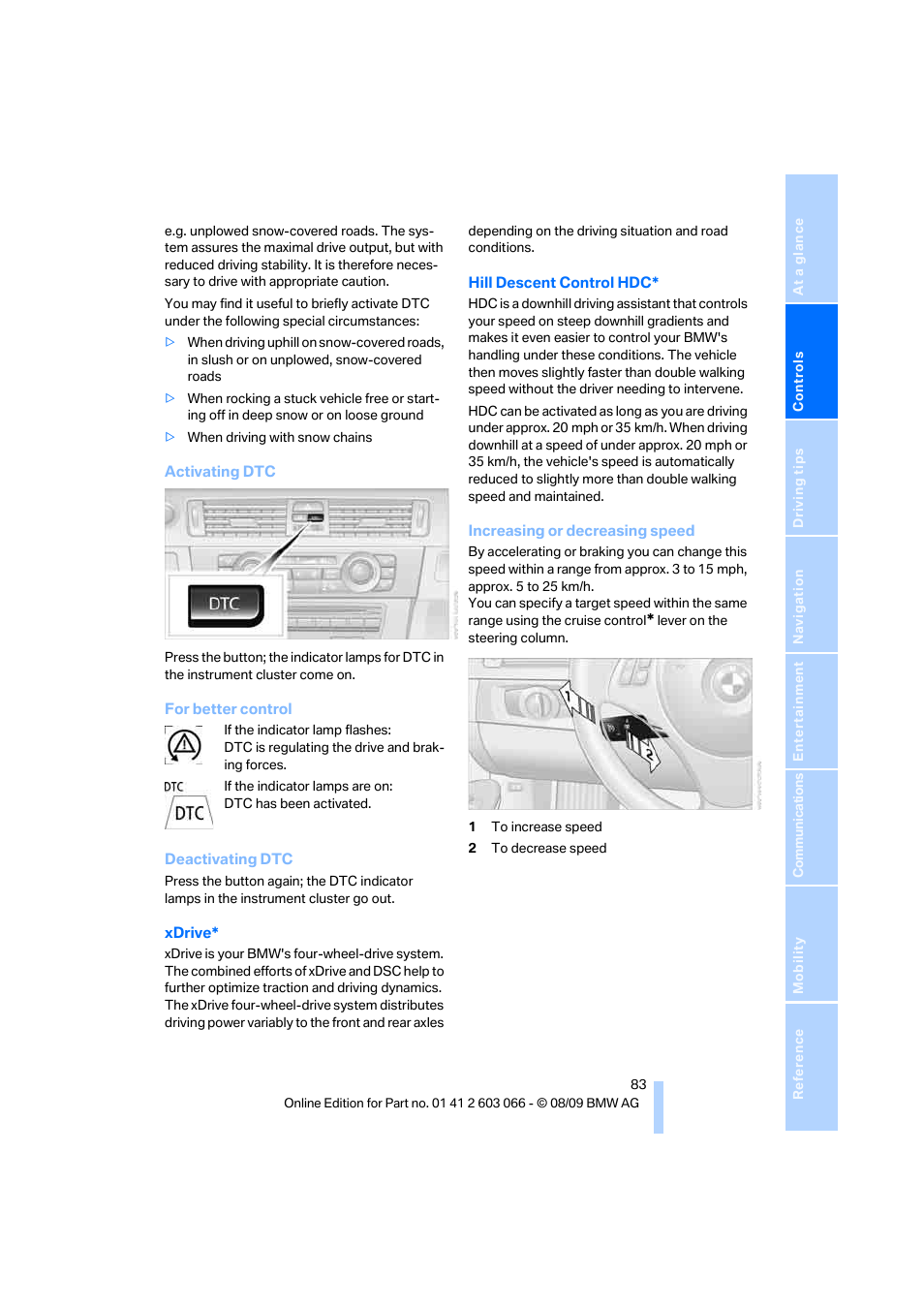 BMW M3 Coupe 2010 User Manual | Page 85 / 274