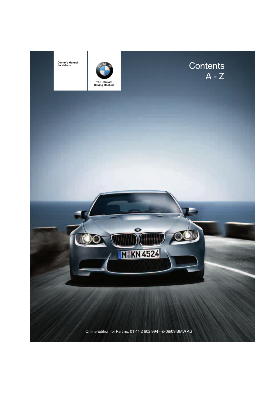 BMW M3 Sedan 2010 User Manual | 196 pages