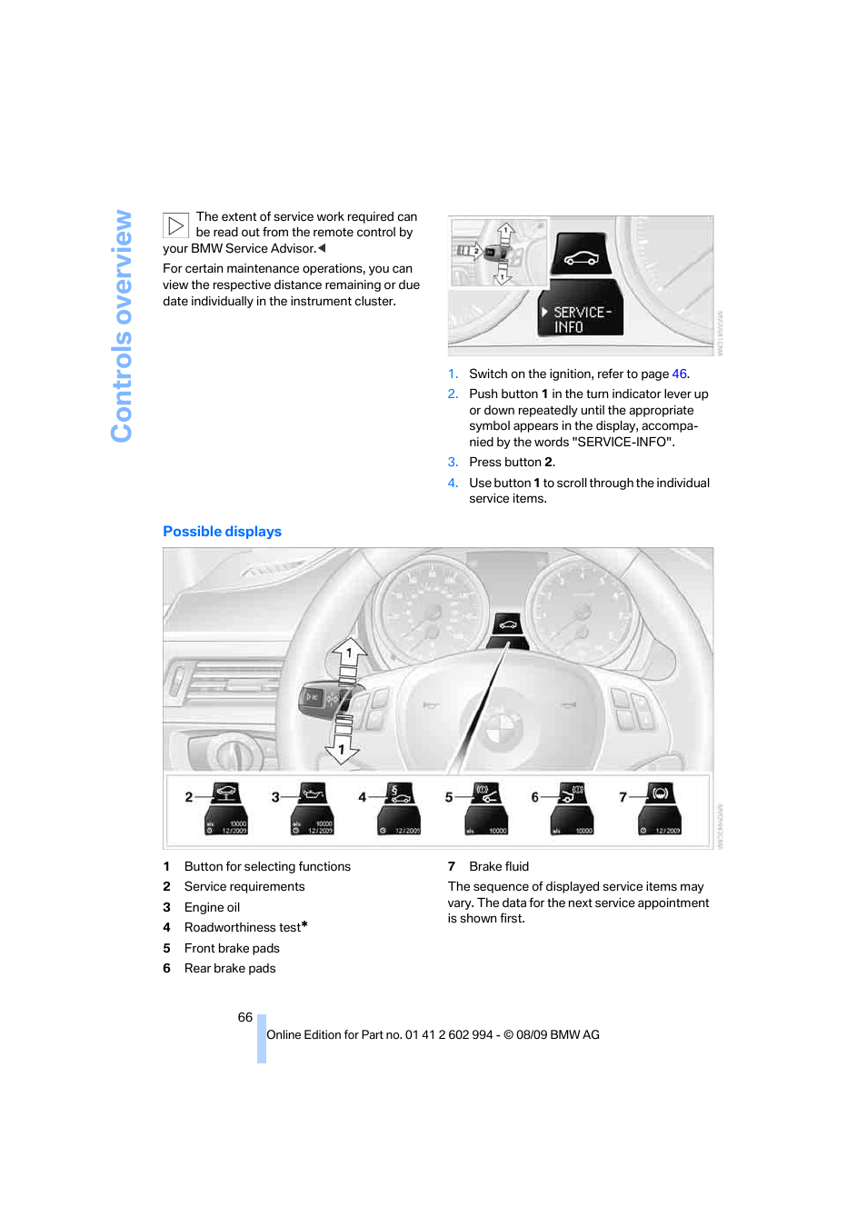 Controls overview | BMW M3 Sedan 2010 User Manual | Page 68 / 196