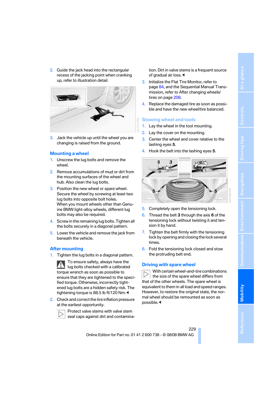 BMW M5 Sedan 2009 User Manual | Page 231 / 266