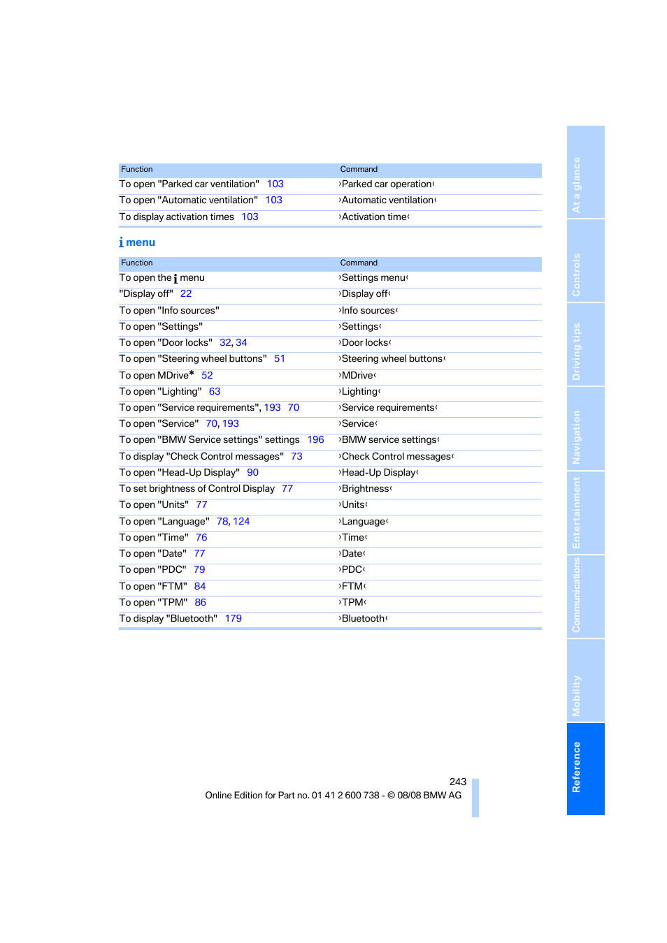 BMW M5 Sedan 2009 User Manual | Page 245 / 266