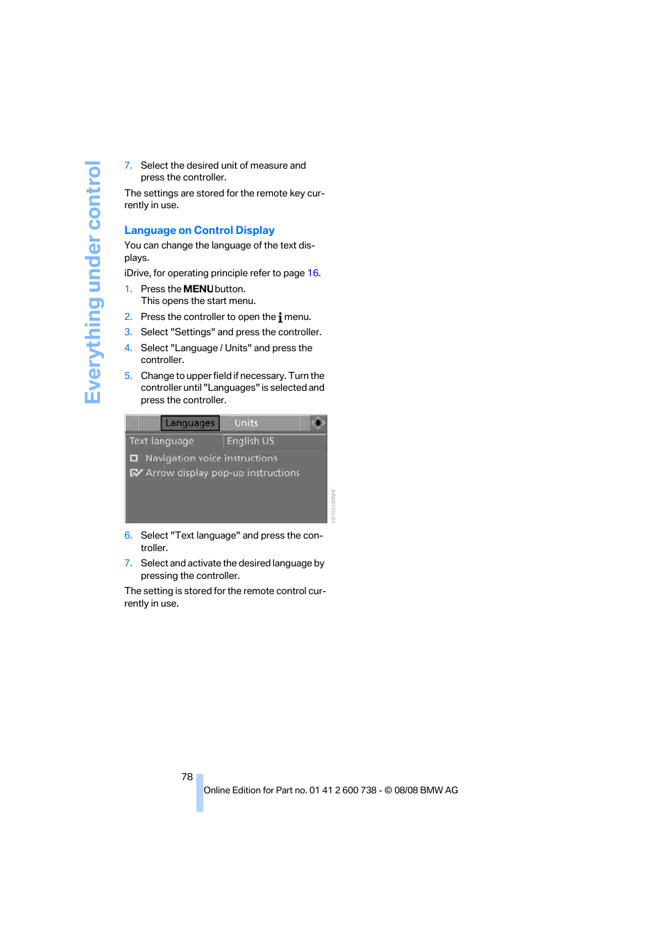 Everything under control | BMW M5 Sedan 2009 User Manual | Page 80 / 266