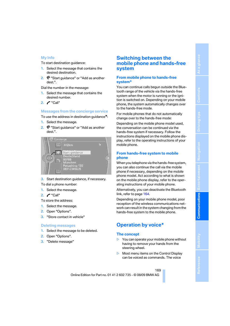 Operation by voice | BMW M6 Convertible 2010 User Manual | Page 171 / 250