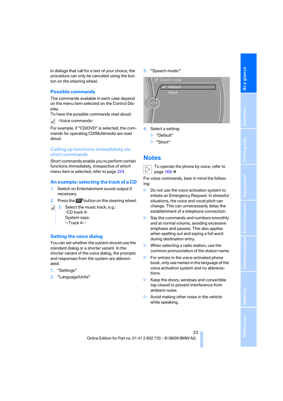 Notes | BMW M6 Convertible 2010 User Manual | Page 25 / 250