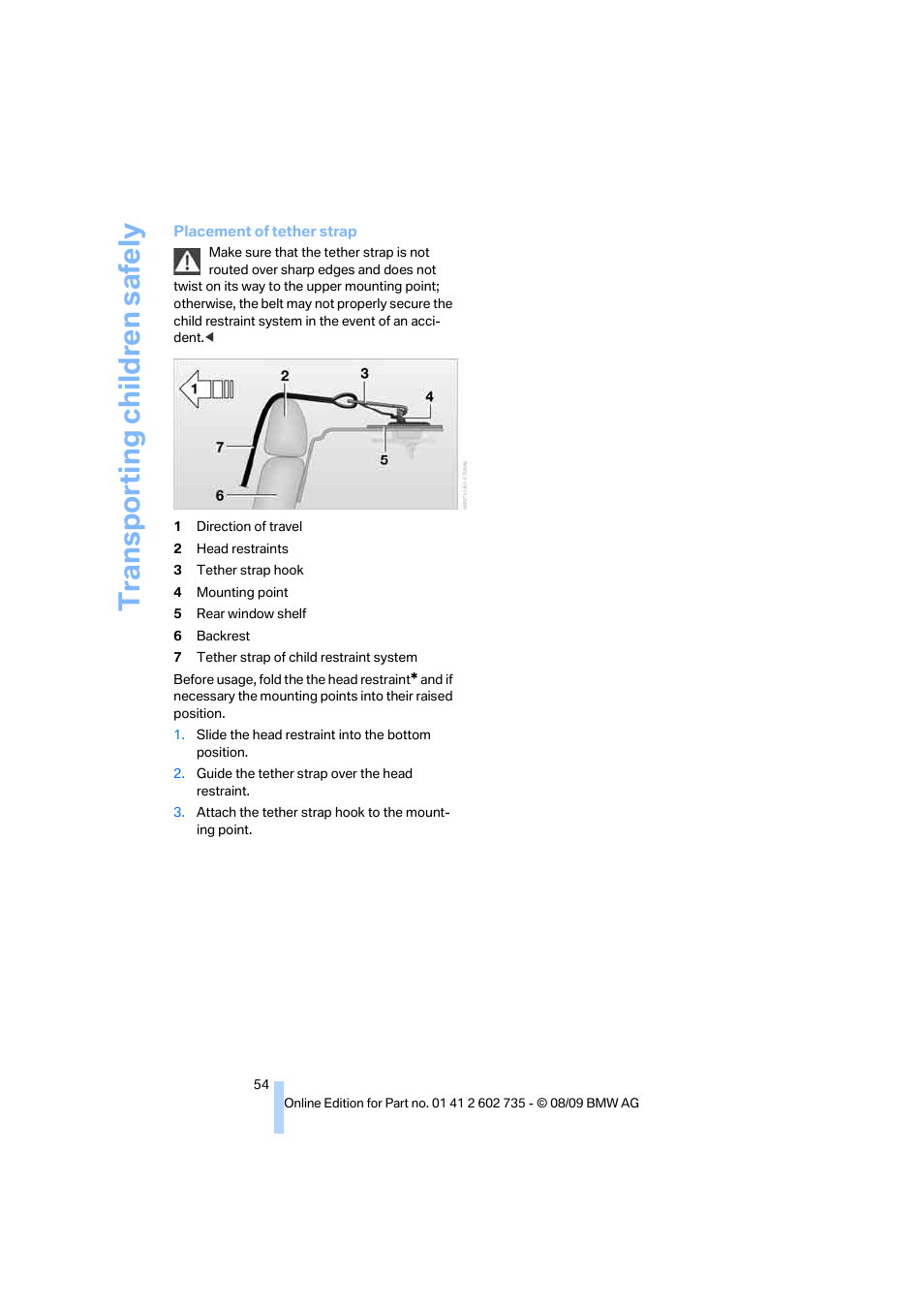 Transporting child ren safely | BMW M6 Convertible 2010 User Manual | Page 56 / 250