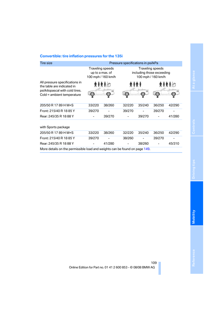 BMW 135i Convertible 2009 User Manual | Page 111 / 166