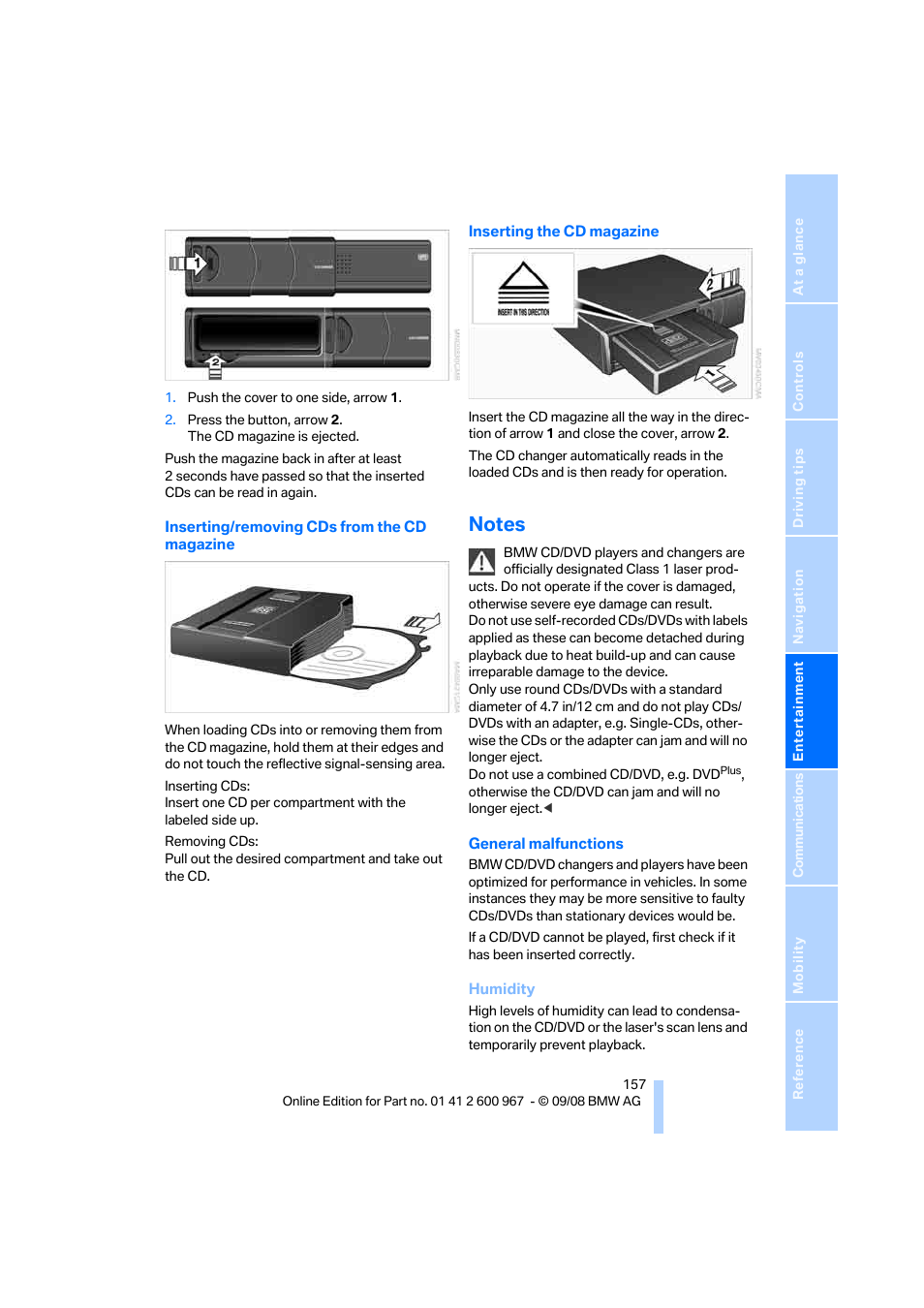 Notes | BMW 335i Convertible 2009 User Manual | Page 159 / 260