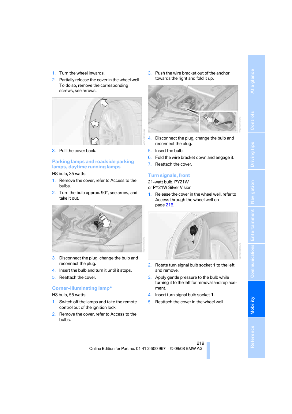 BMW 335i Convertible 2009 User Manual | Page 221 / 260