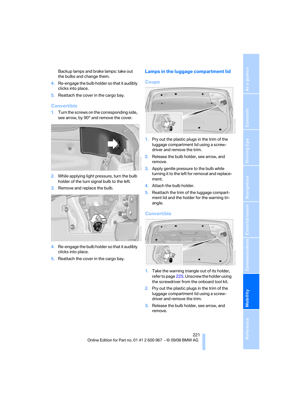 BMW 335i Convertible 2009 User Manual | Page 223 / 260