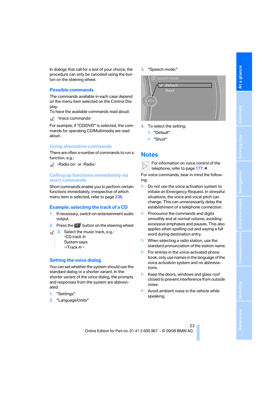 Notes | BMW 335i Convertible 2009 User Manual | Page 25 / 260