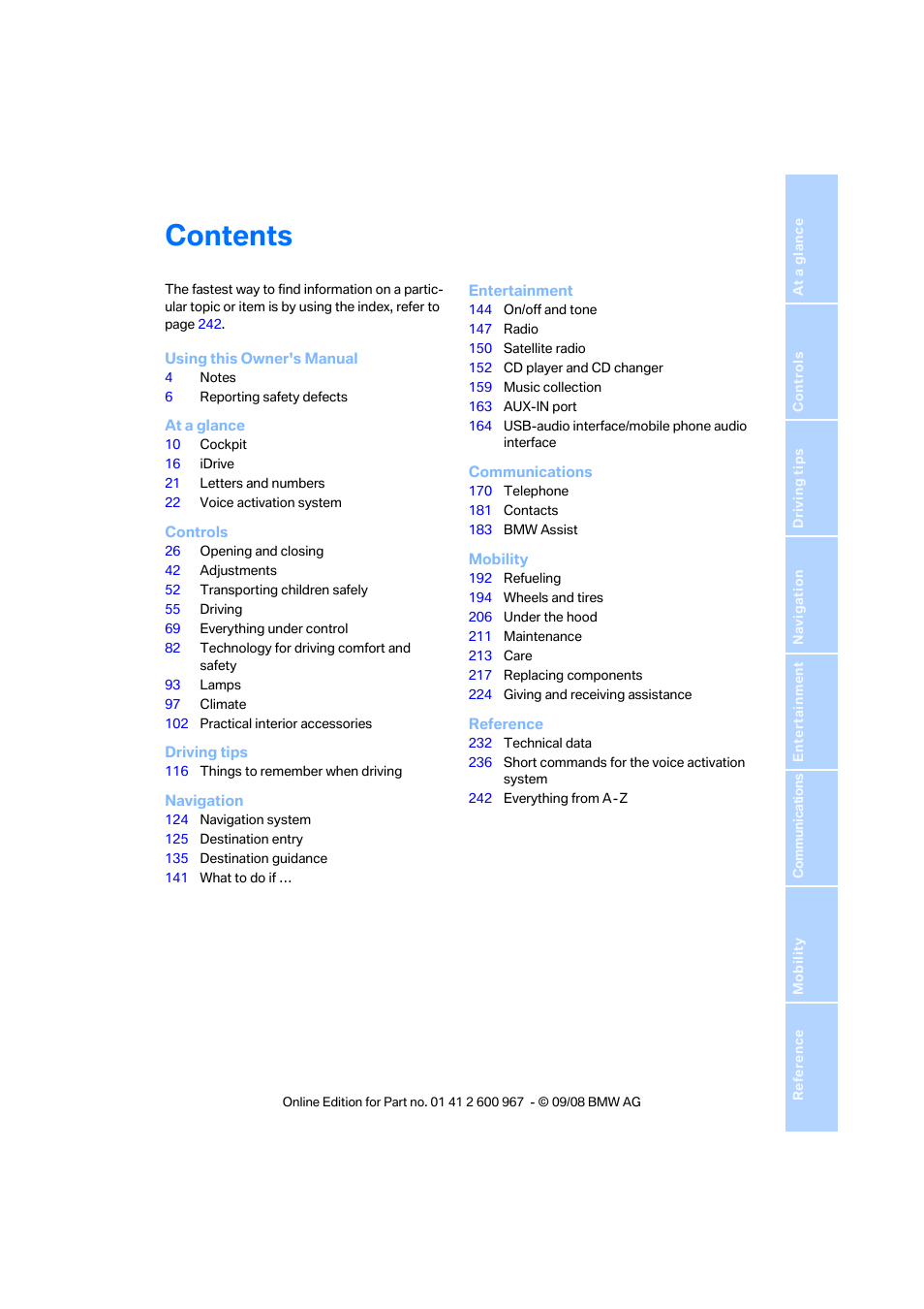 BMW 335i Convertible 2009 User Manual | Page 5 / 260