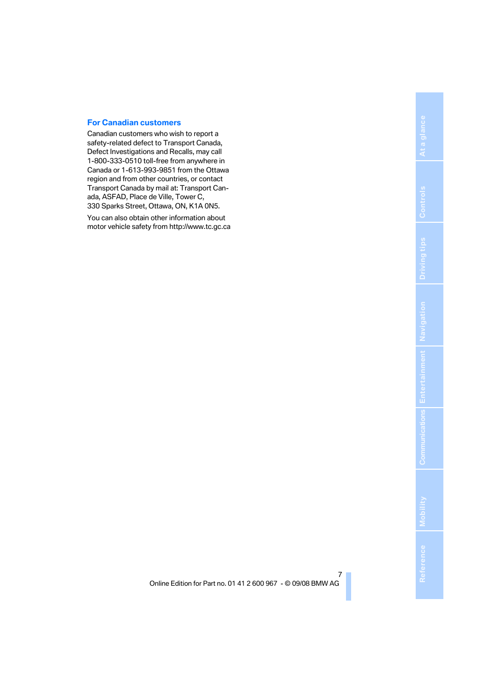 BMW 335i Convertible 2009 User Manual | Page 9 / 260