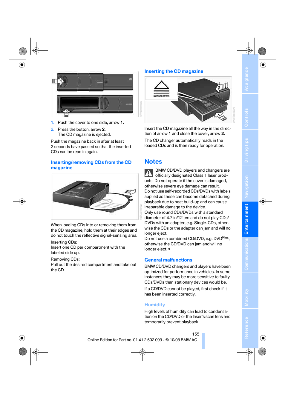 Notes | BMW 328i xDrive Sports Wagon 2009 User Manual | Page 157 / 268