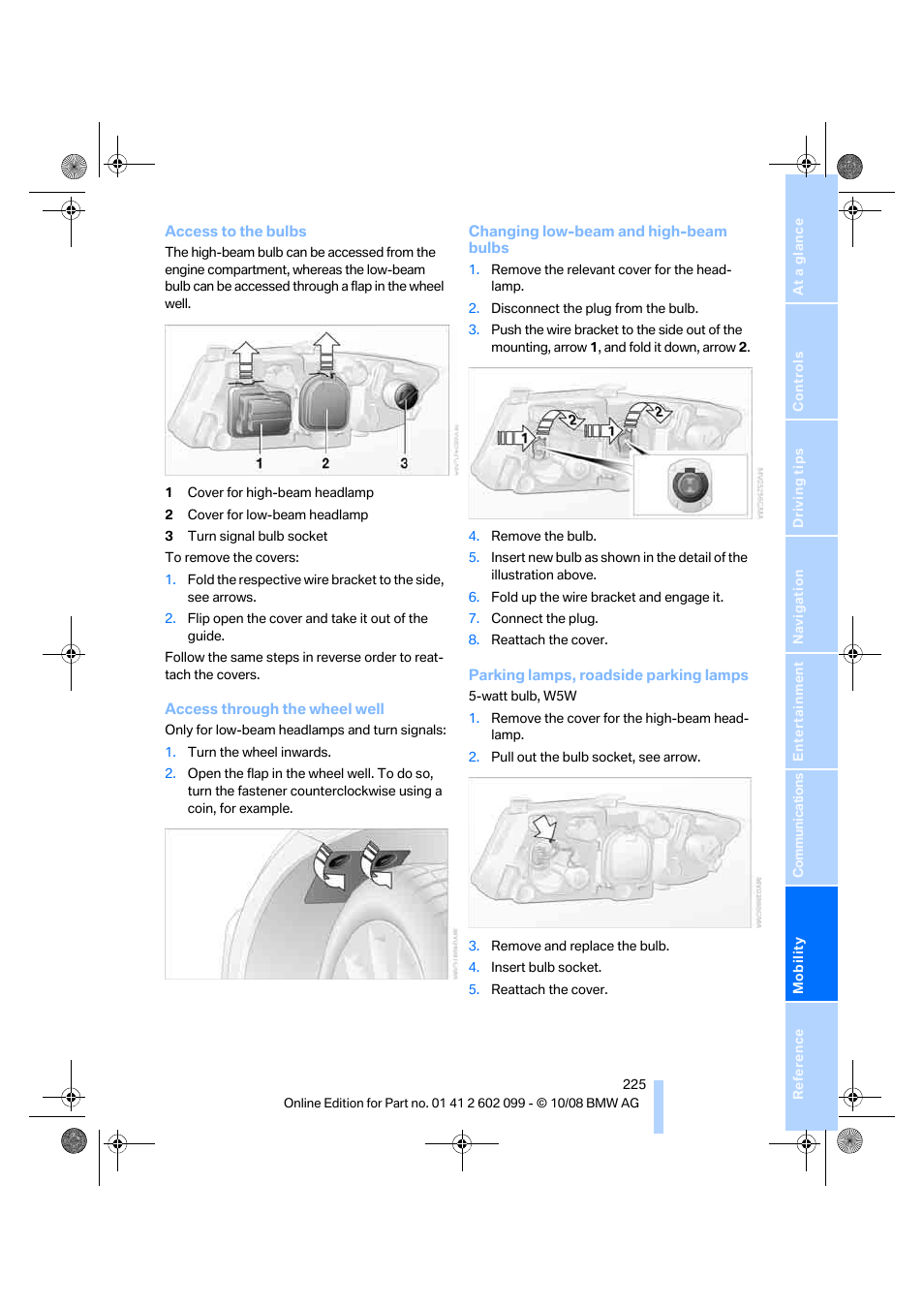 BMW 328i xDrive Sports Wagon 2009 User Manual | Page 227 / 268