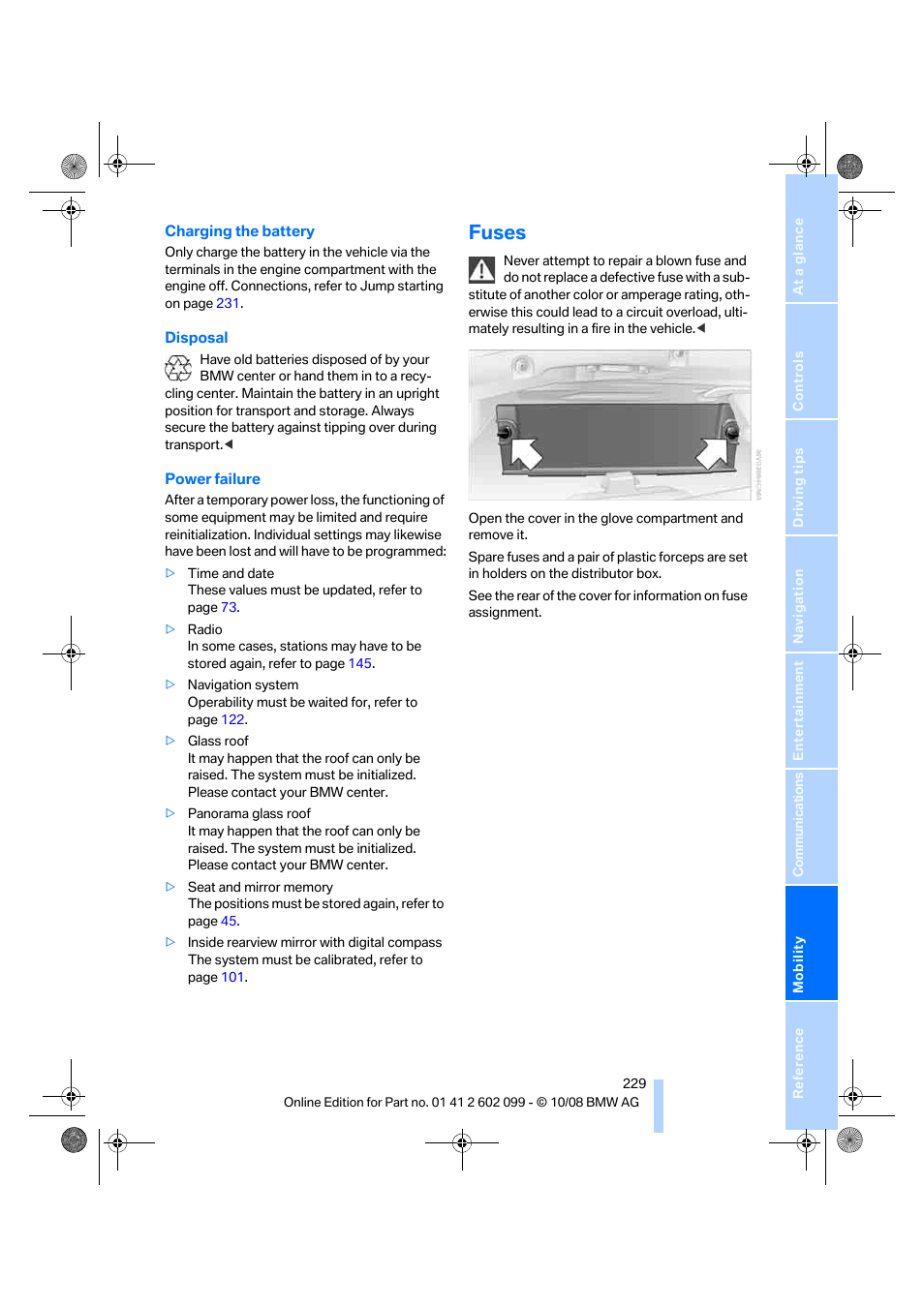 Fuses | BMW 328i xDrive Sports Wagon 2009 User Manual | Page 231 / 268