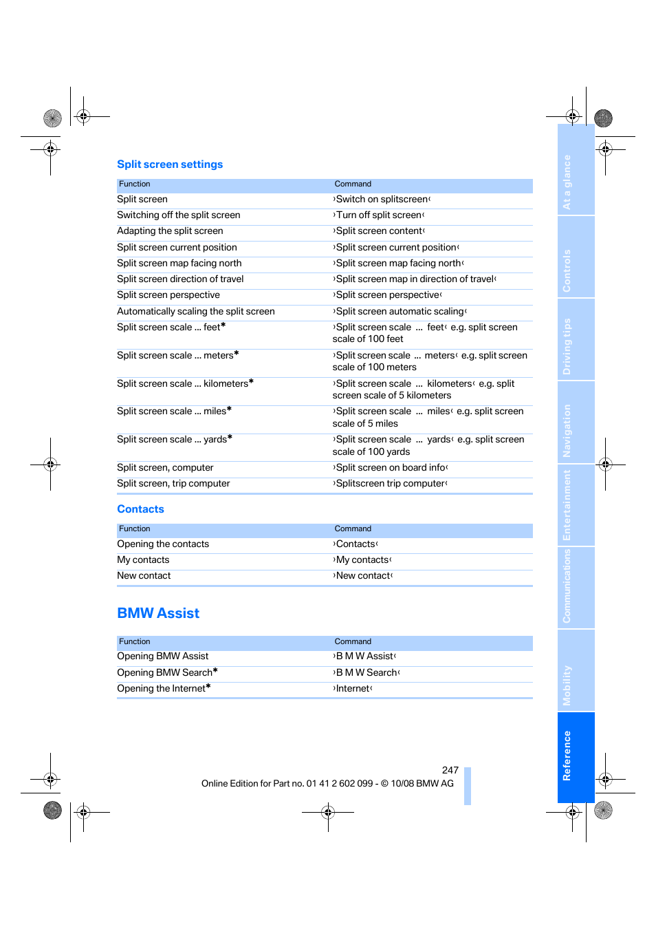 Bmw assist | BMW 328i xDrive Sports Wagon 2009 User Manual | Page 249 / 268