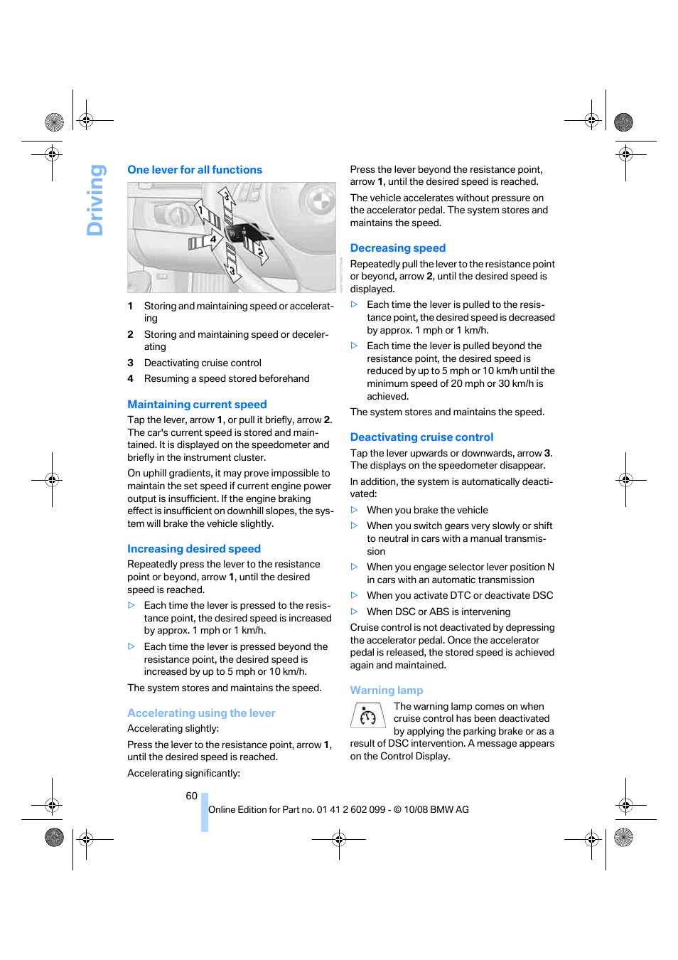 Driving | BMW 328i xDrive Sports Wagon 2009 User Manual | Page 62 / 268