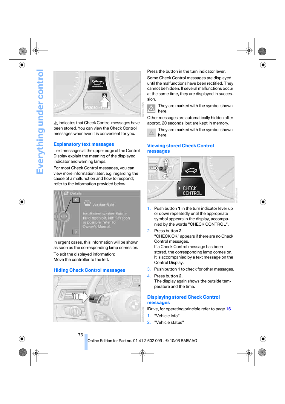 Everything under control | BMW 328i xDrive Sports Wagon 2009 User Manual | Page 78 / 268