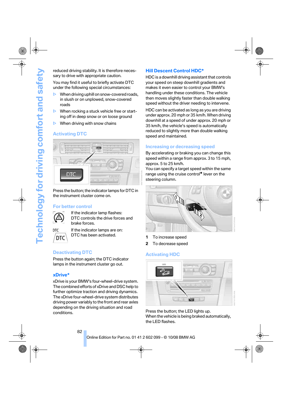 Stability, Technology for driving comfort and safety | BMW 328i xDrive Sports Wagon 2009 User Manual | Page 84 / 268