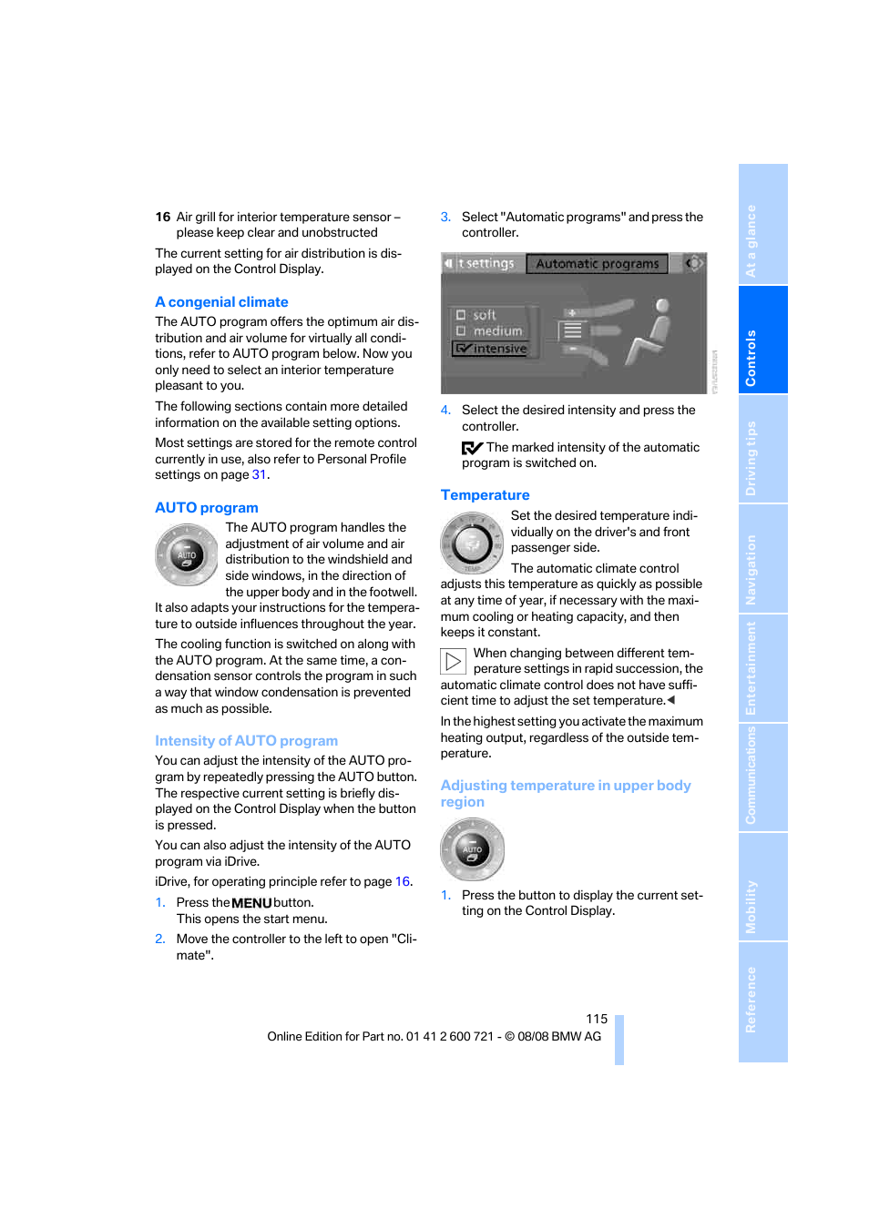 Right, Volume | BMW 535i xDrive Sports Wagon 2009 User Manual | Page 117 / 294