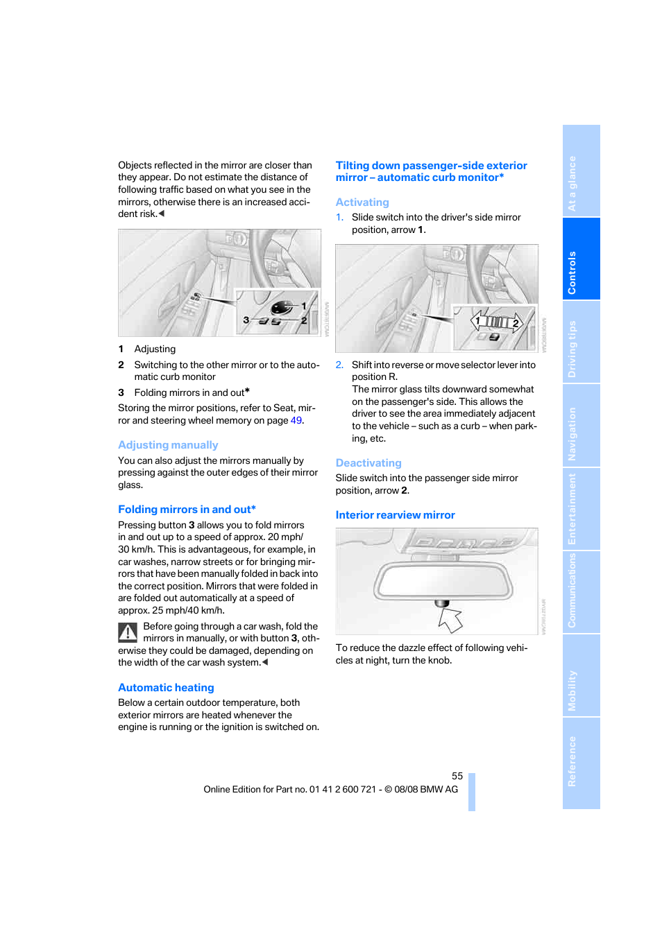 BMW 535i xDrive Sports Wagon 2009 User Manual | Page 57 / 294