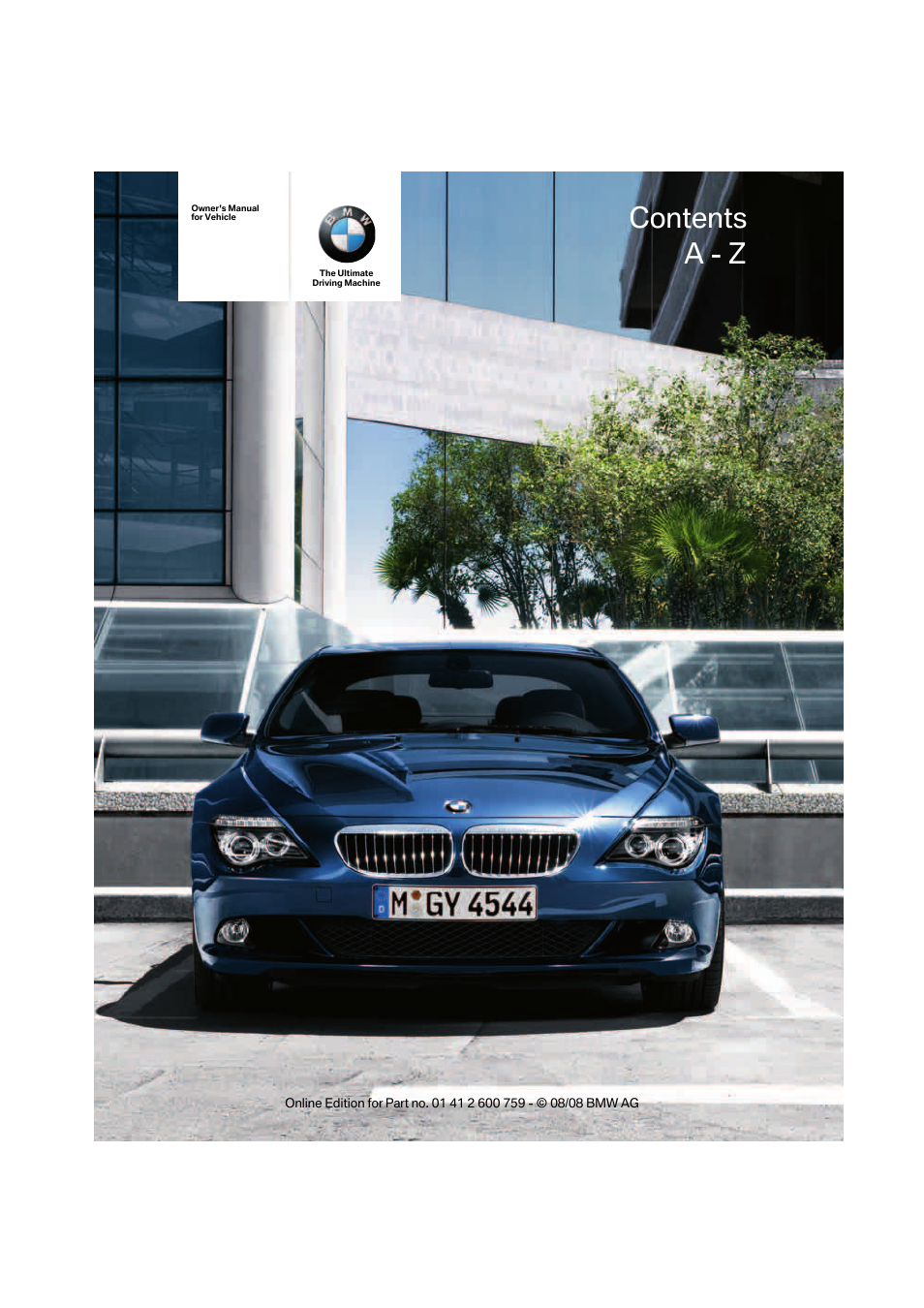 BMW 650i Convertible 2009 User Manual | 272 pages