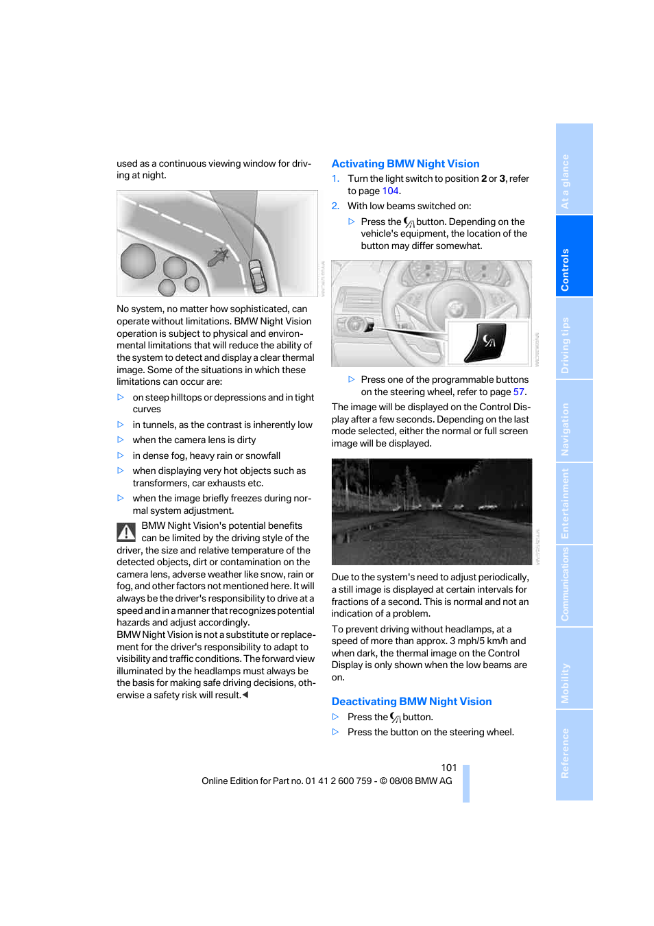 BMW 650i Convertible 2009 User Manual | Page 103 / 272