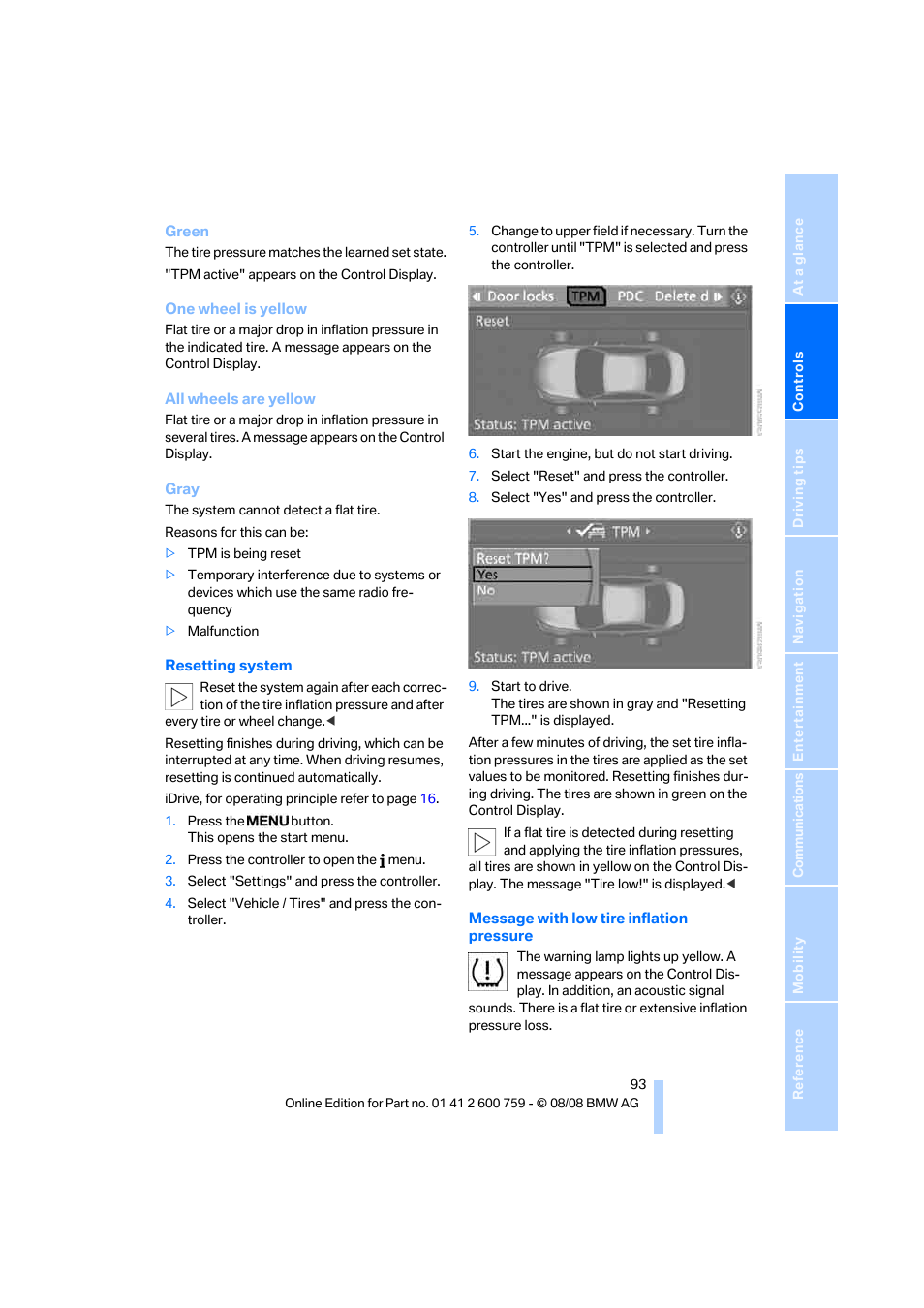 BMW 650i Convertible 2009 User Manual | Page 95 / 272