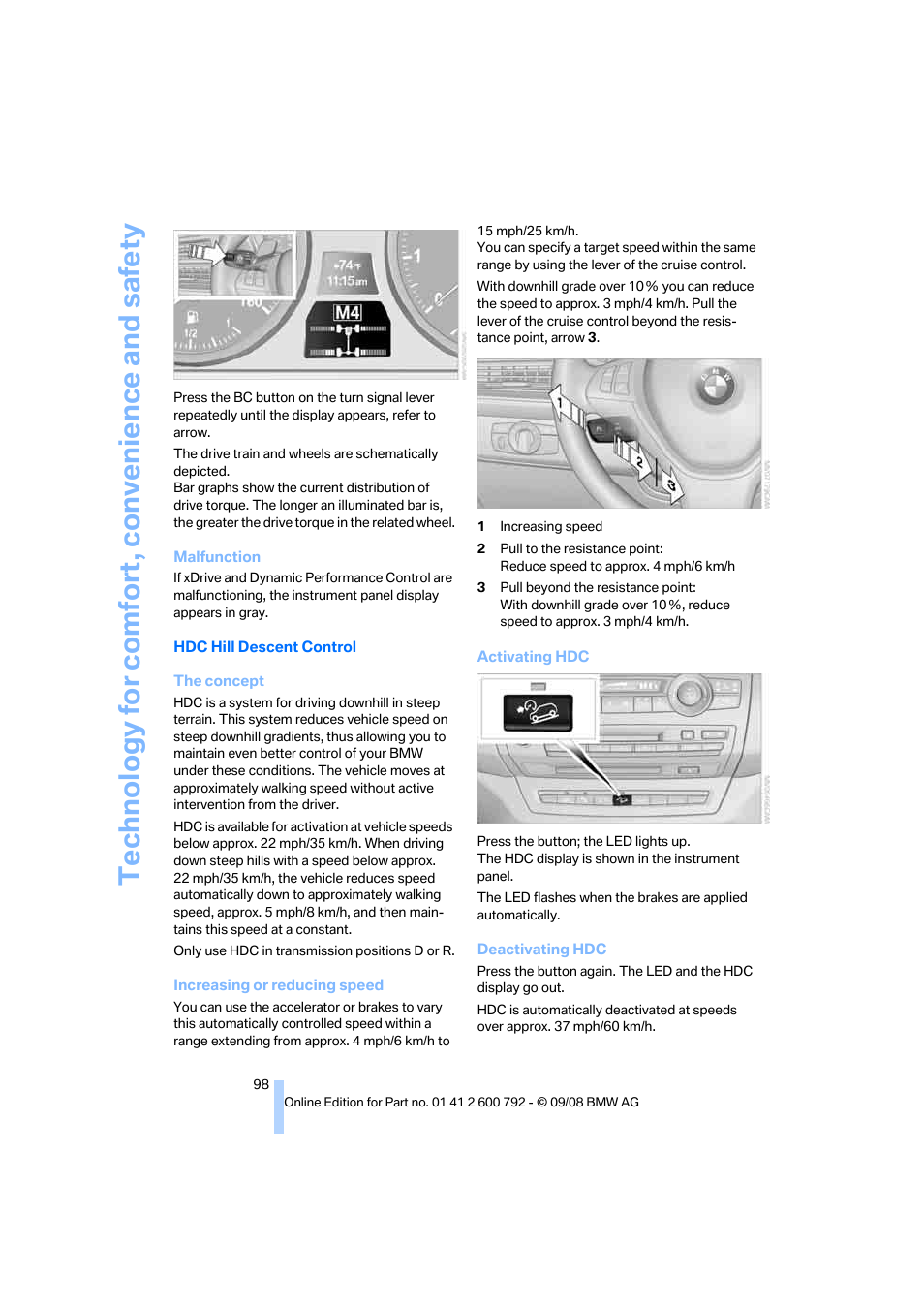 Technology for comfort, convenience and safety | BMW X5 xDrive35d 2009 User Manual | Page 100 / 317