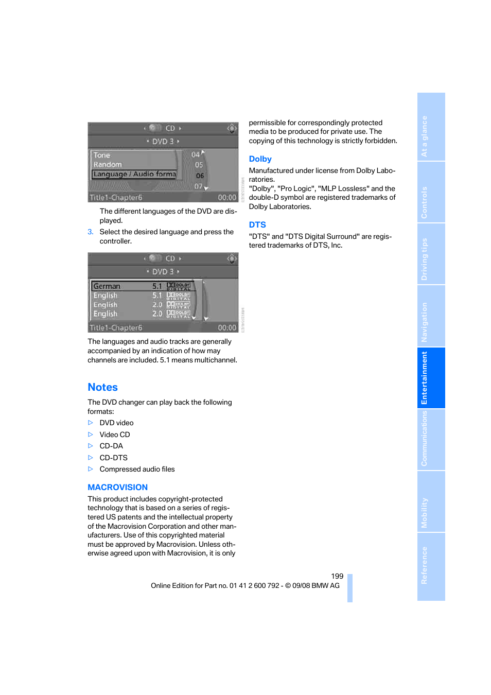 Notes | BMW X5 xDrive35d 2009 User Manual | Page 201 / 317