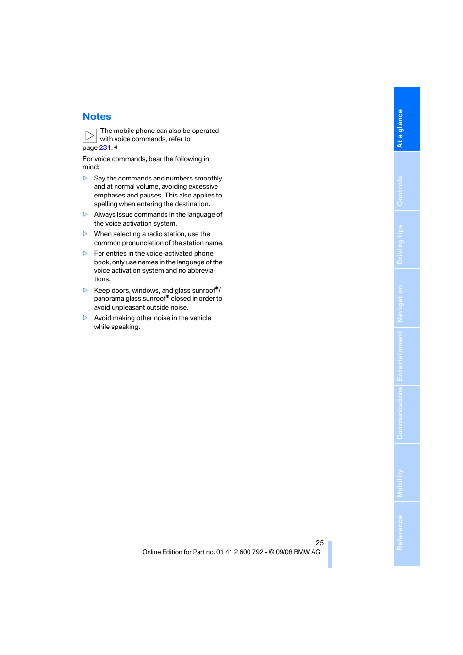 Notes | BMW X5 xDrive35d 2009 User Manual | Page 27 / 317