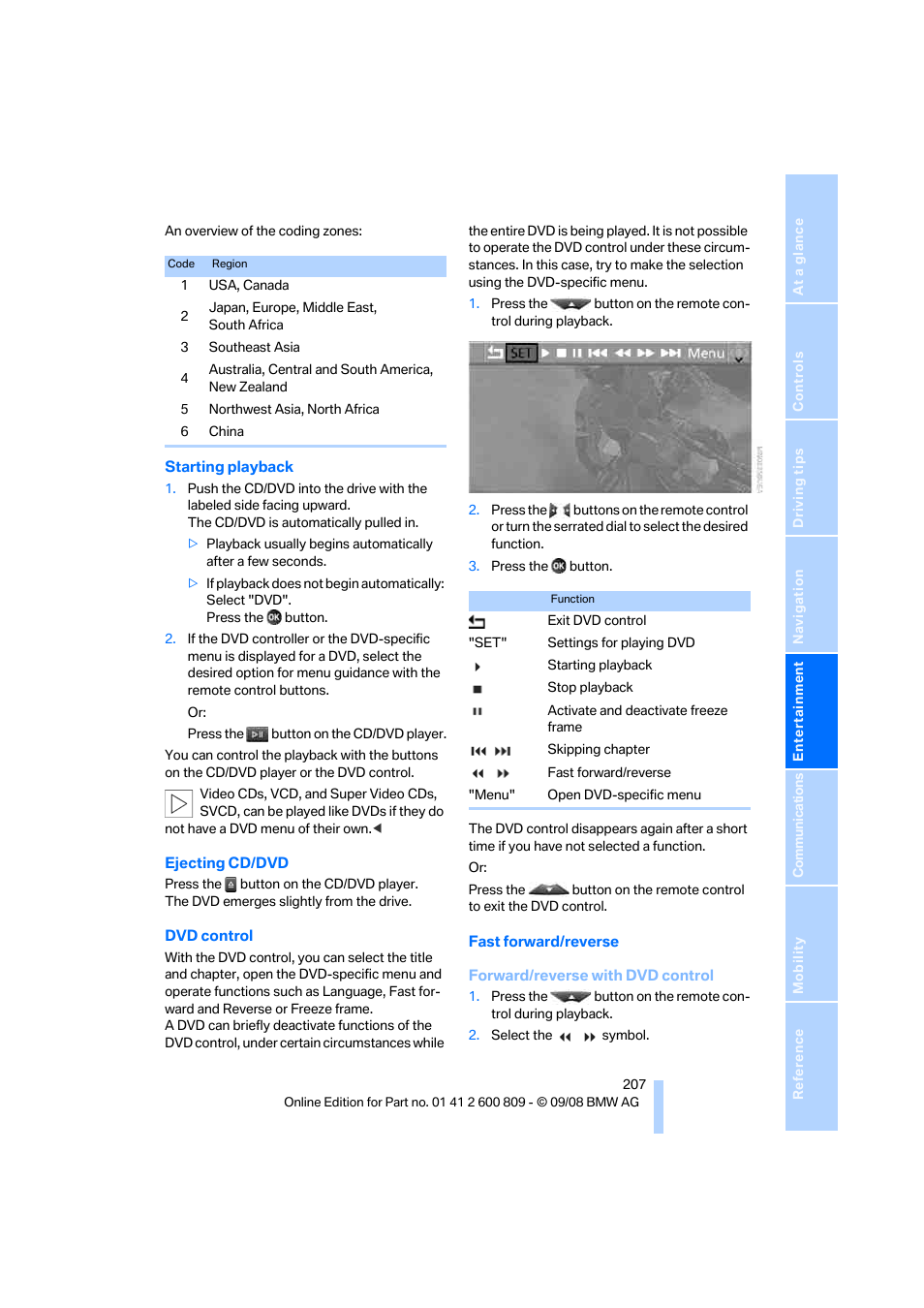 BMW X6 xDrive50i 2009 User Manual | Page 209 / 317