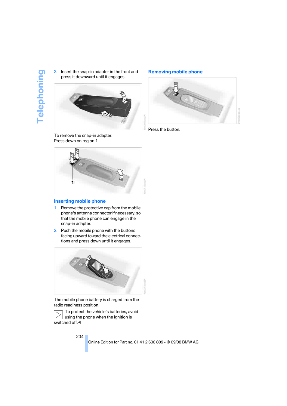 Telephoning | BMW X6 xDrive50i 2009 User Manual | Page 236 / 317