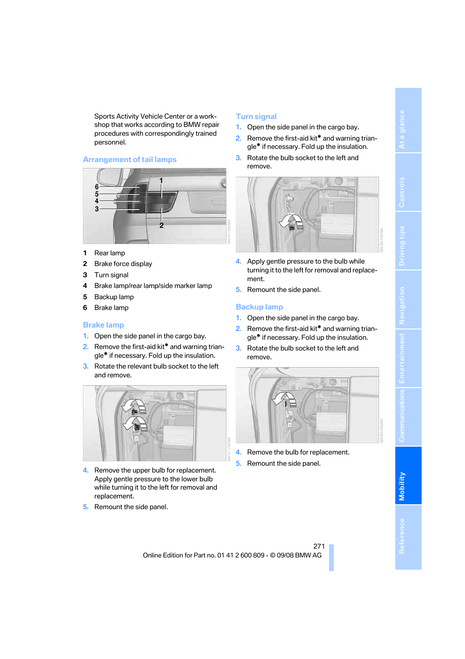 BMW X6 xDrive50i 2009 User Manual | Page 273 / 317
