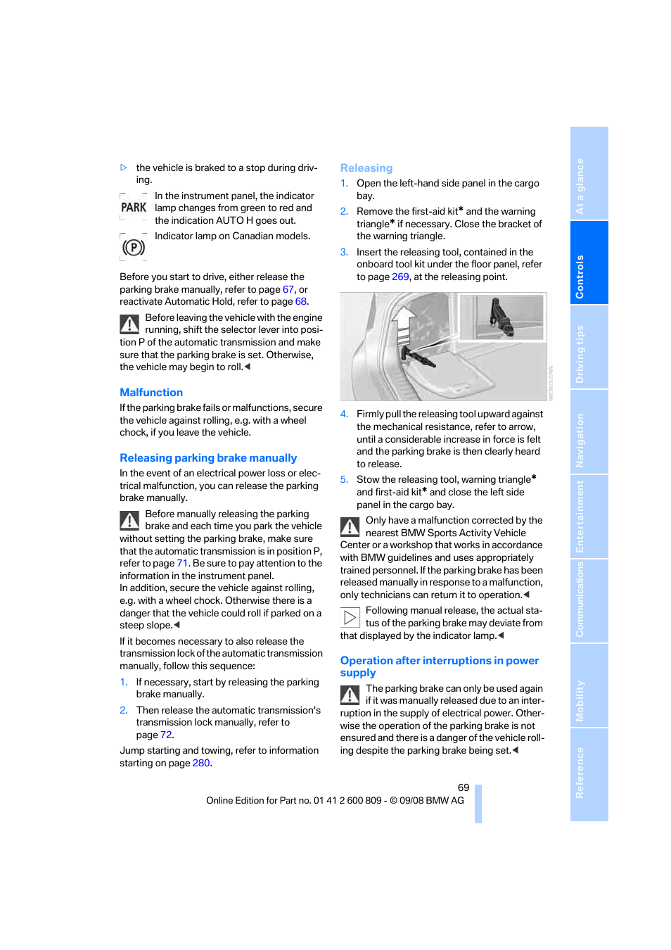BMW X6 xDrive50i 2009 User Manual | Page 71 / 317