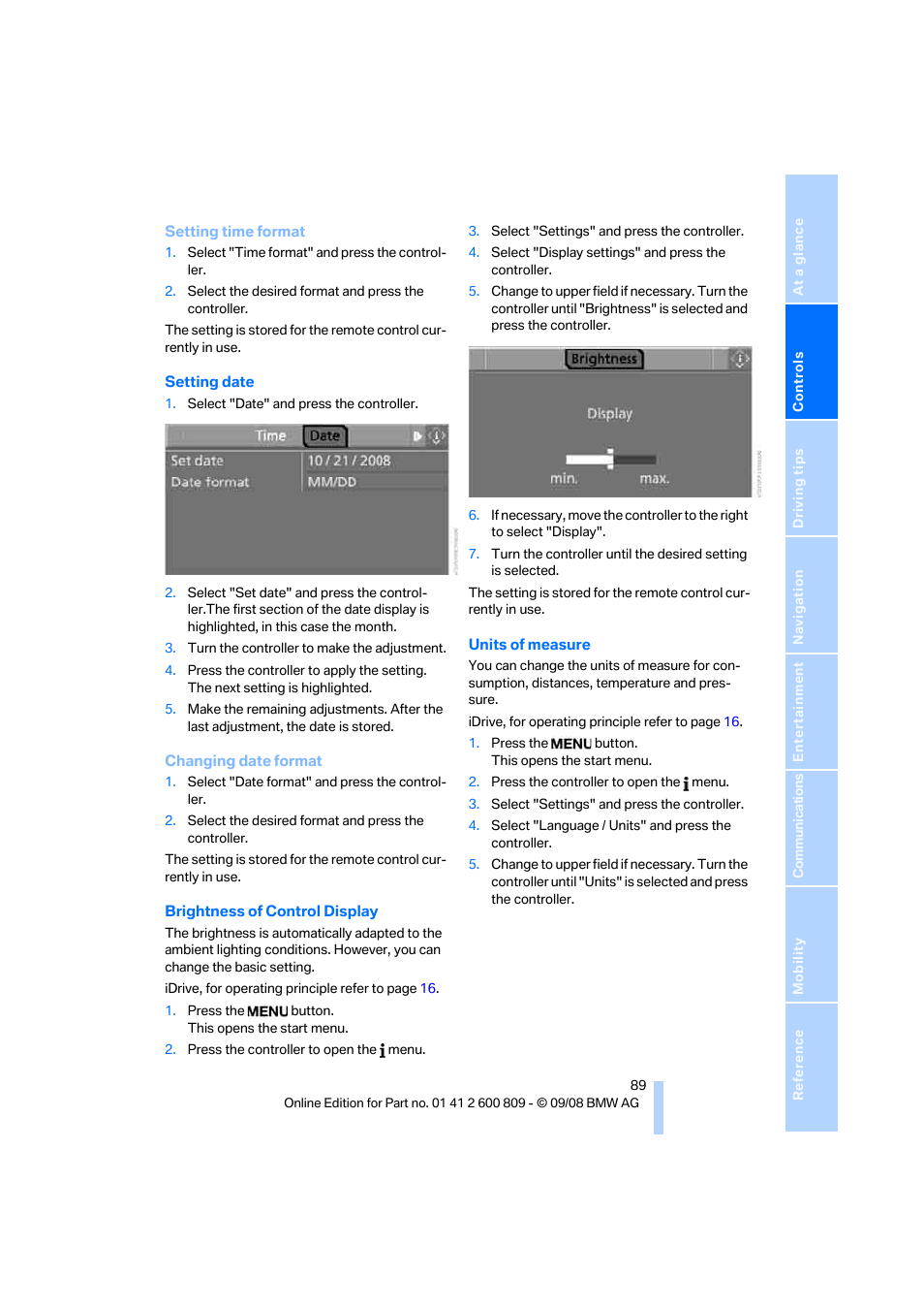 BMW X6 xDrive50i 2009 User Manual | Page 91 / 317