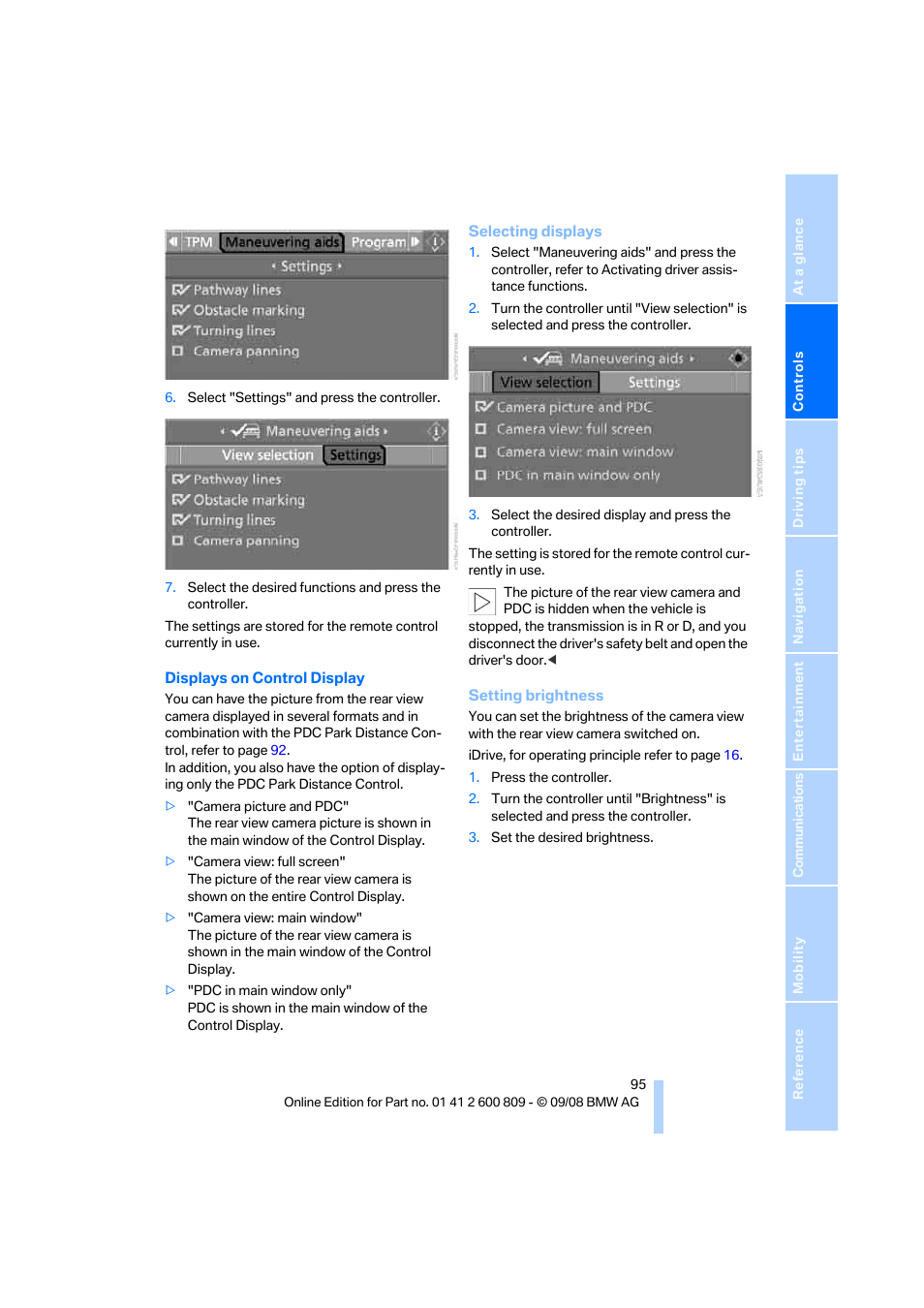 BMW X6 xDrive50i 2009 User Manual | Page 97 / 317