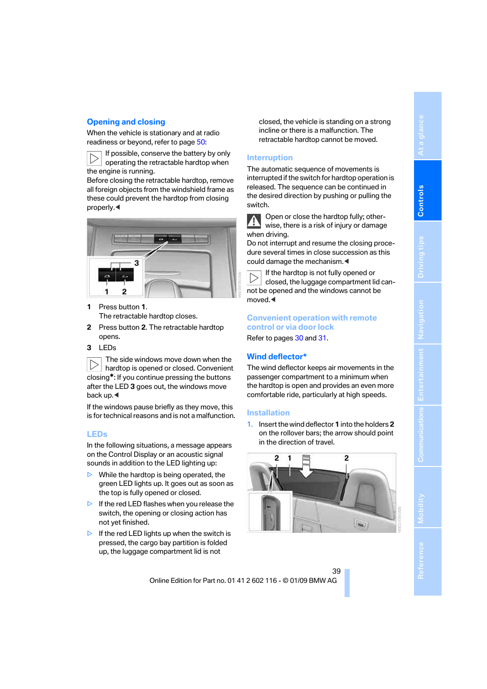 BMW Z4 sDrive35i 2009 User Manual | Page 41 / 248