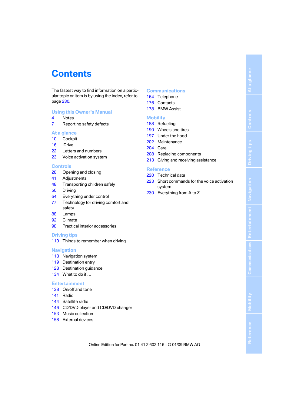 BMW Z4 sDrive35i 2009 User Manual | Page 5 / 248