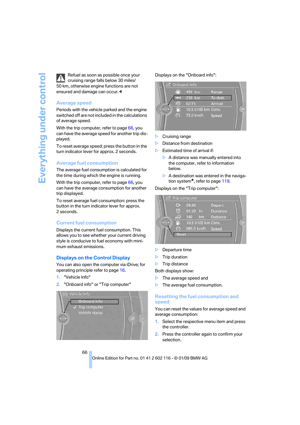 Everything under control | BMW Z4 sDrive35i 2009 User Manual | Page 68 / 248