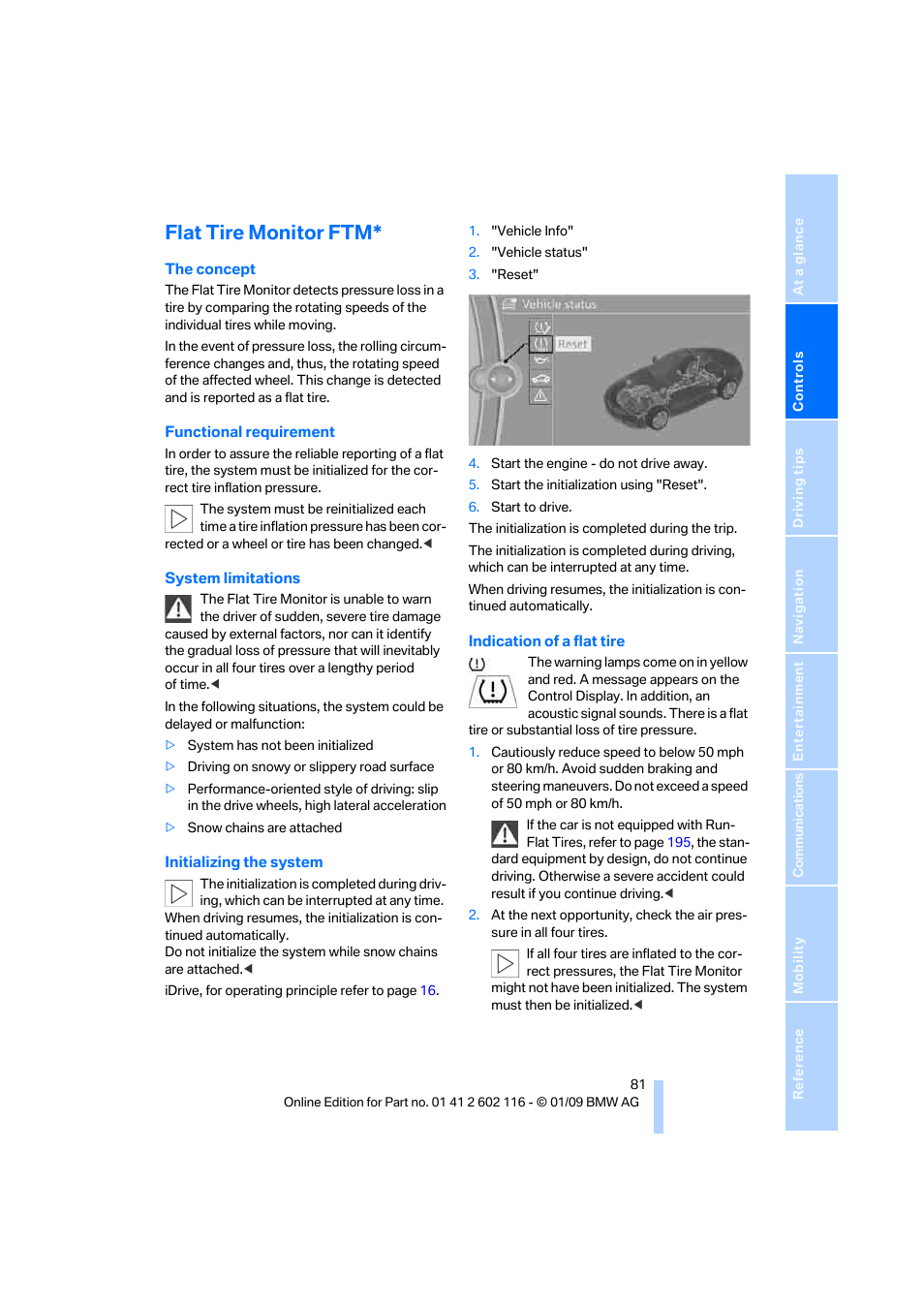 Flat tire monitor ftm | BMW Z4 sDrive35i 2009 User Manual | Page 83 / 248