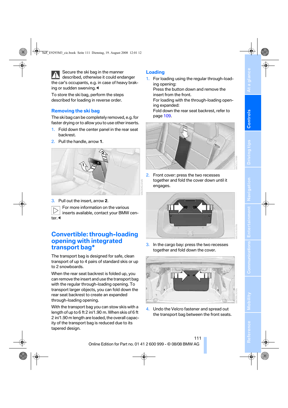 BMW M3 Convertible 2009 User Manual | Page 113 / 256