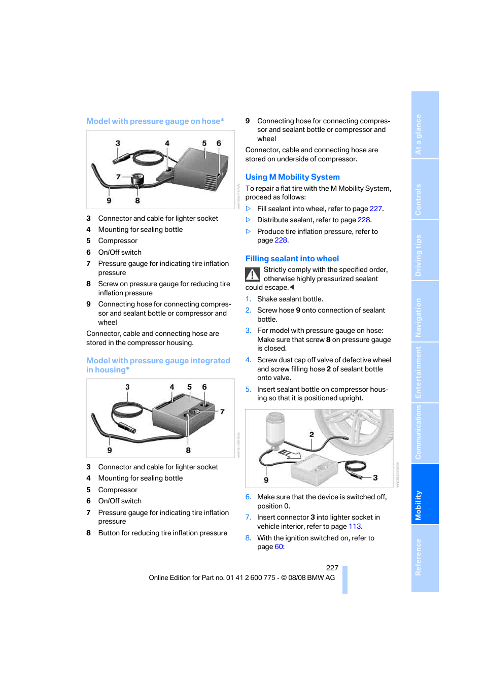 BMW M6 Convertible 2009 User Manual | Page 229 / 270