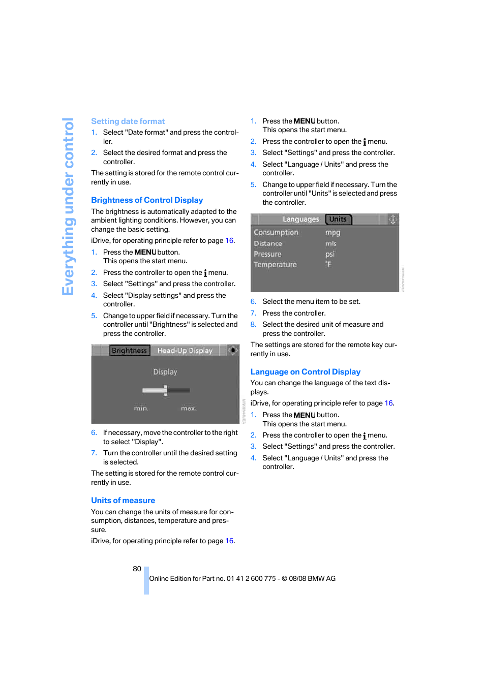 Everything under control | BMW M6 Convertible 2009 User Manual | Page 82 / 270