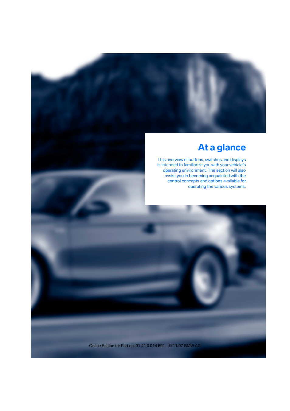 At a glance | BMW 135i Coupe 2008 User Manual | Page 11 / 260