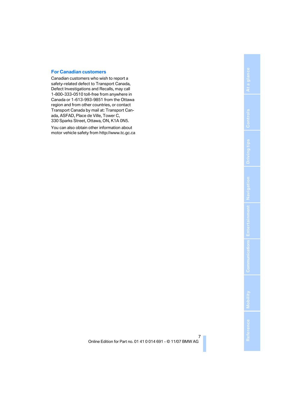 BMW 135i Coupe 2008 User Manual | Page 9 / 260