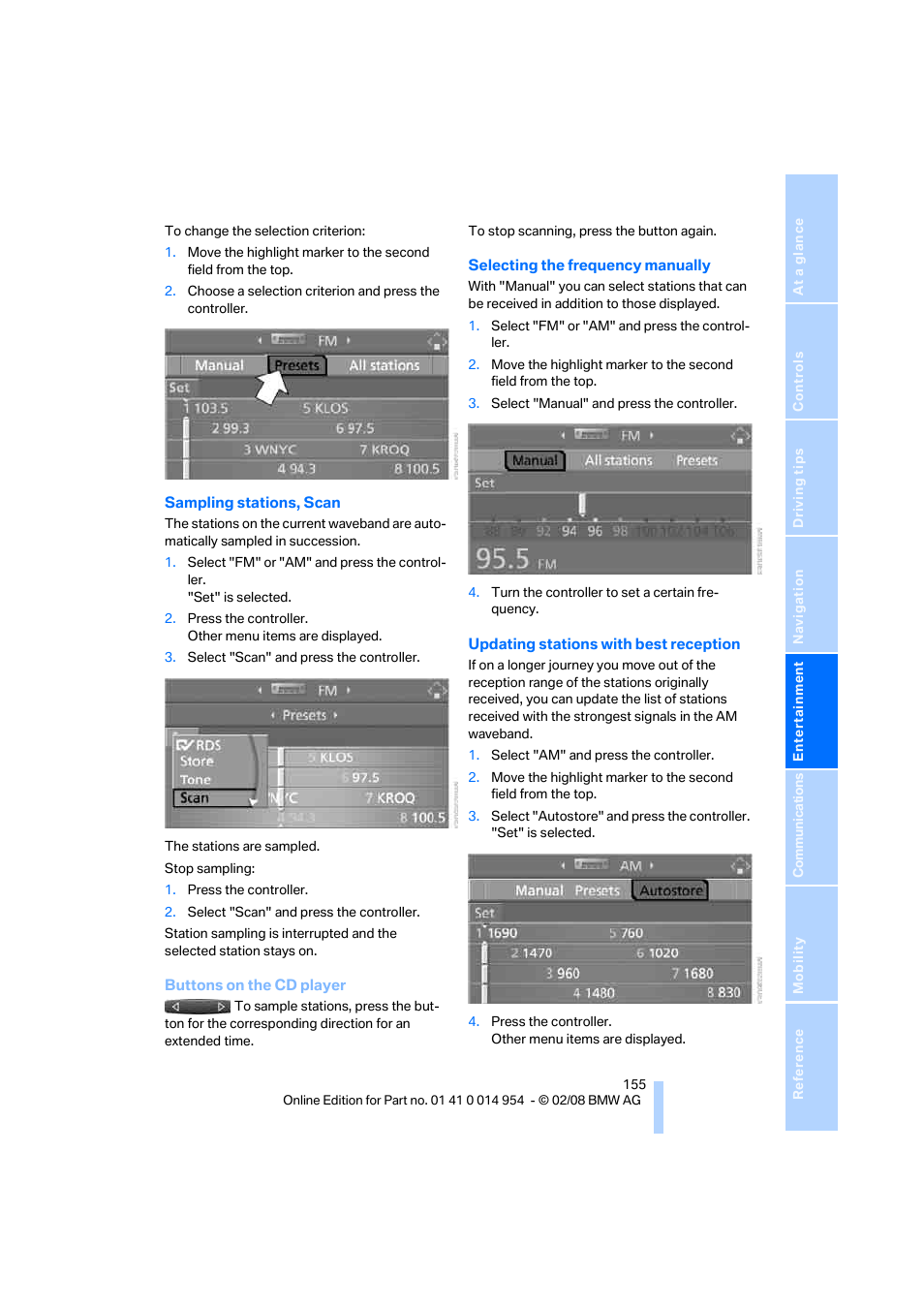 BMW 135i Convertible 2008 User Manual | Page 157 / 264