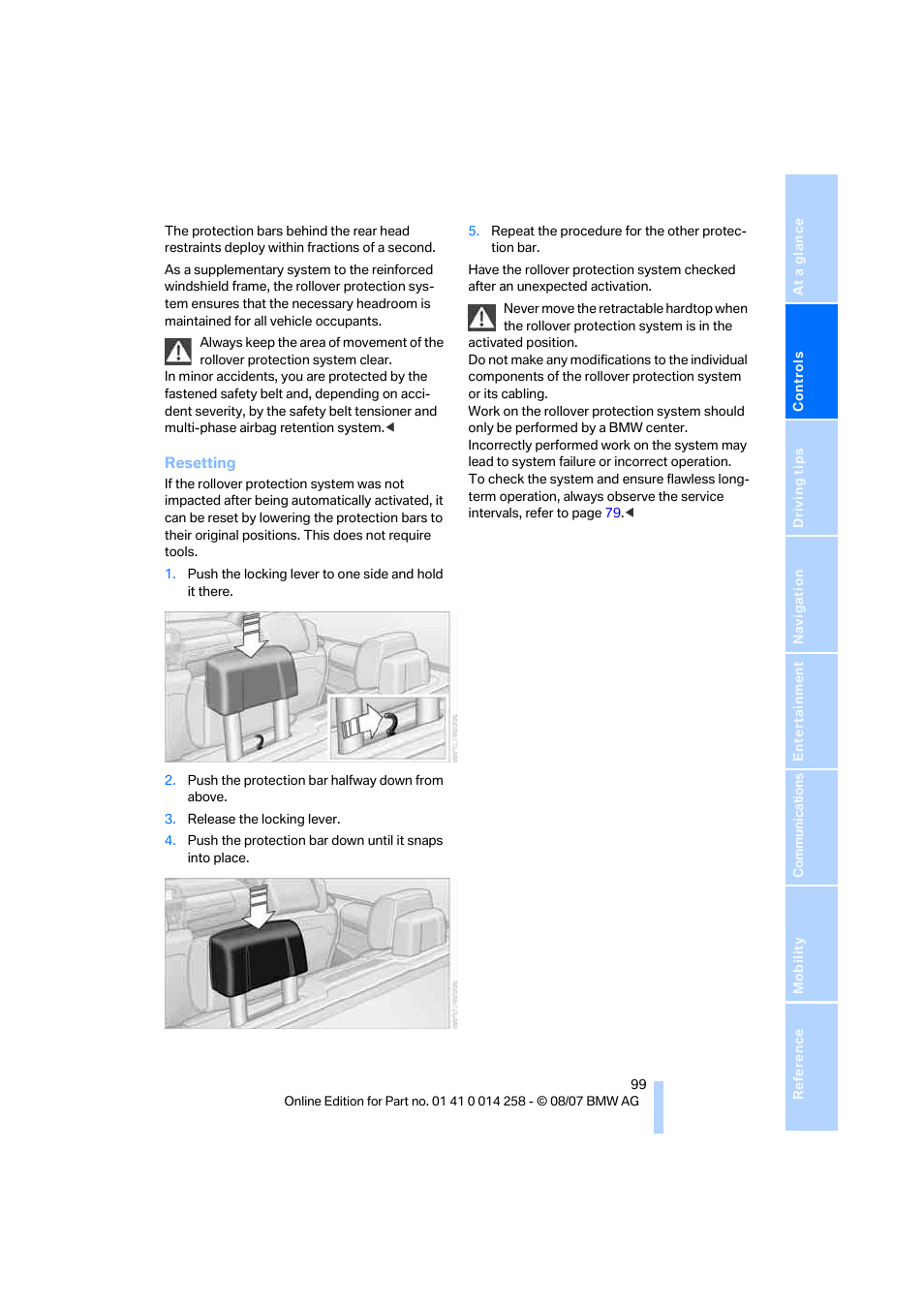 BMW 335i Convertible 2008 User Manual | Page 101 / 272